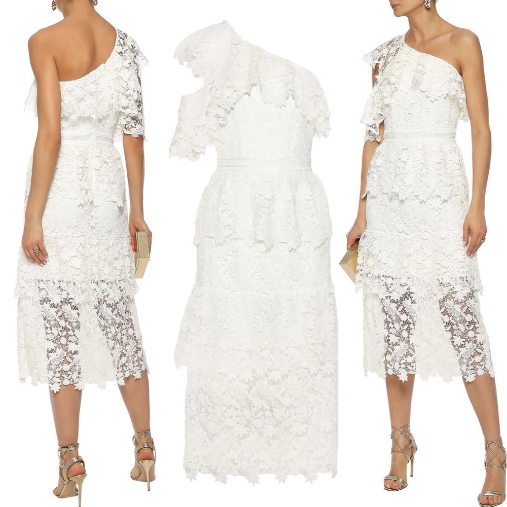 2for$50 Joie Belisa crochet one shoulder lace dress